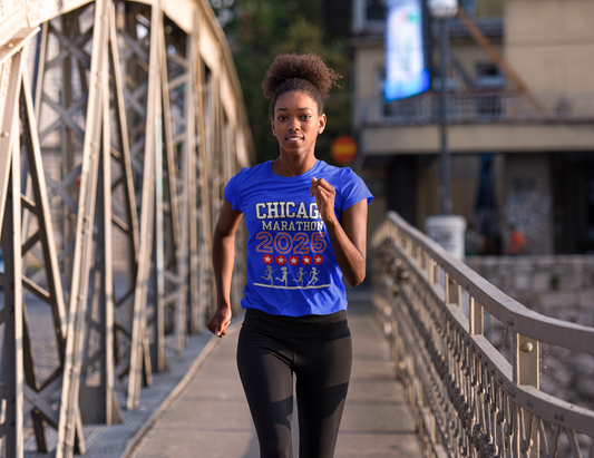 Chicago Marathon Short Sleeve Blue Shirt